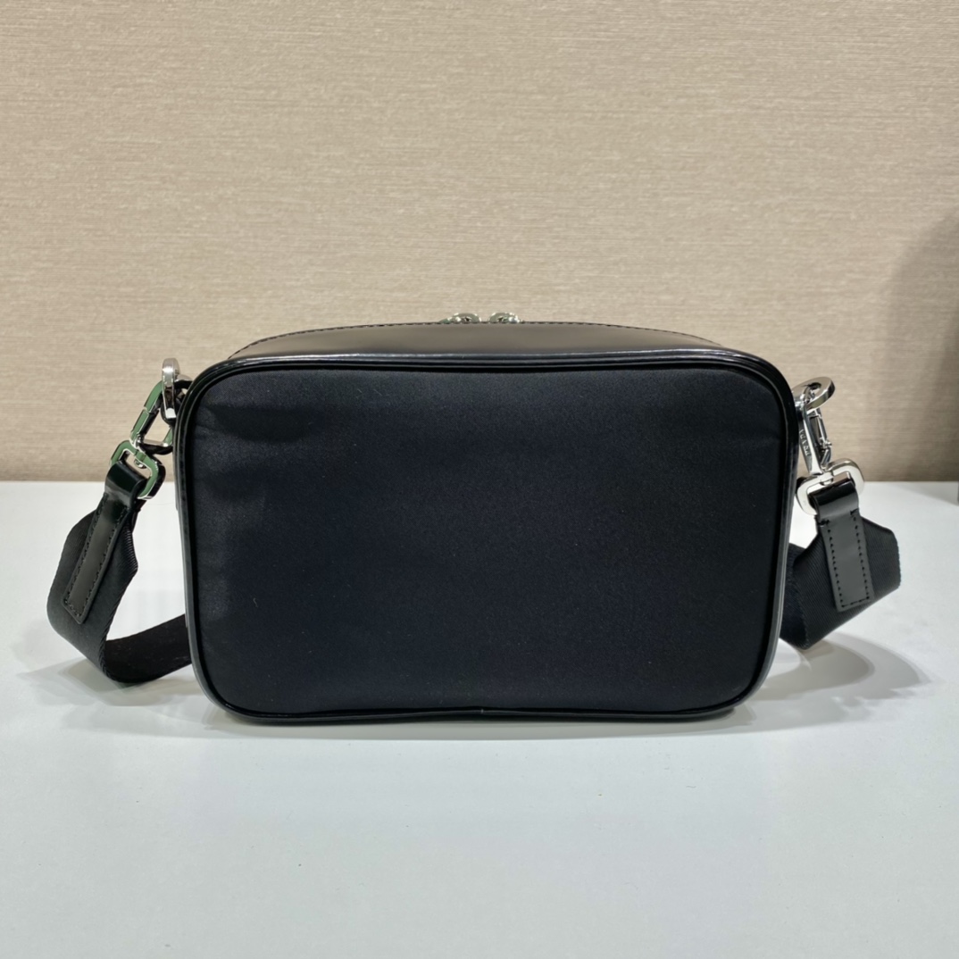 Pra*a re-nylon and saffiano leather shoulder bag
