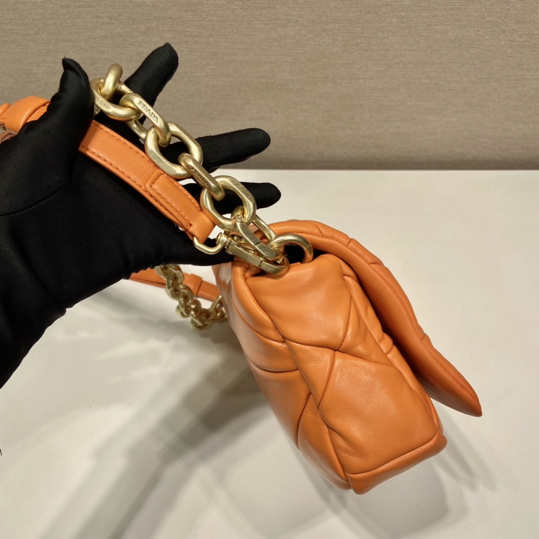 Pra*a system nappa patchwork shoulder bag