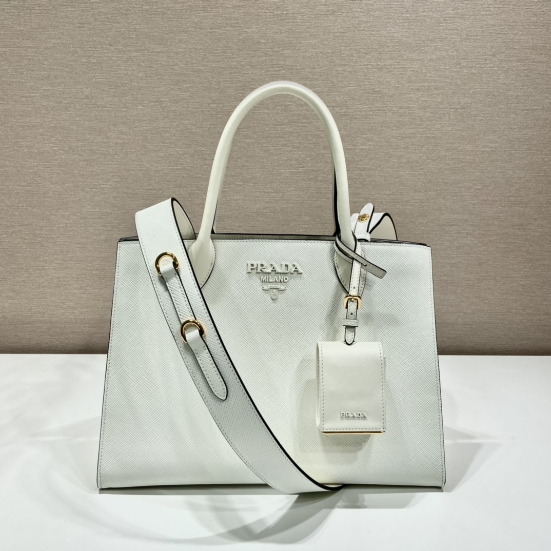Pra*a monochrome medium saffiano bag
