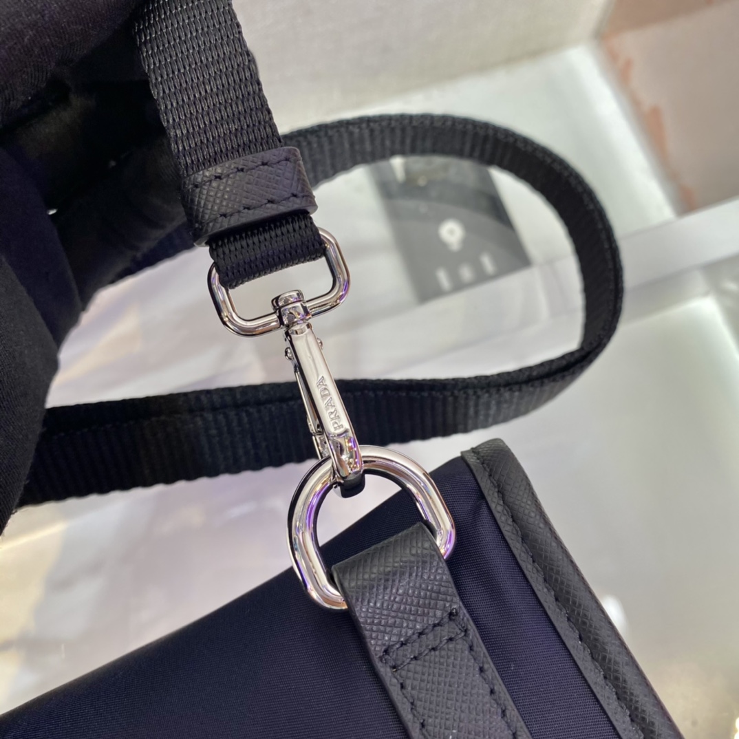 Pra*a re-nylon and saffiano leather smartphone case