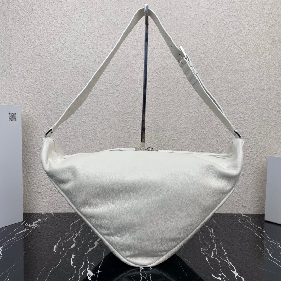 large leather Pra*a triangle bag