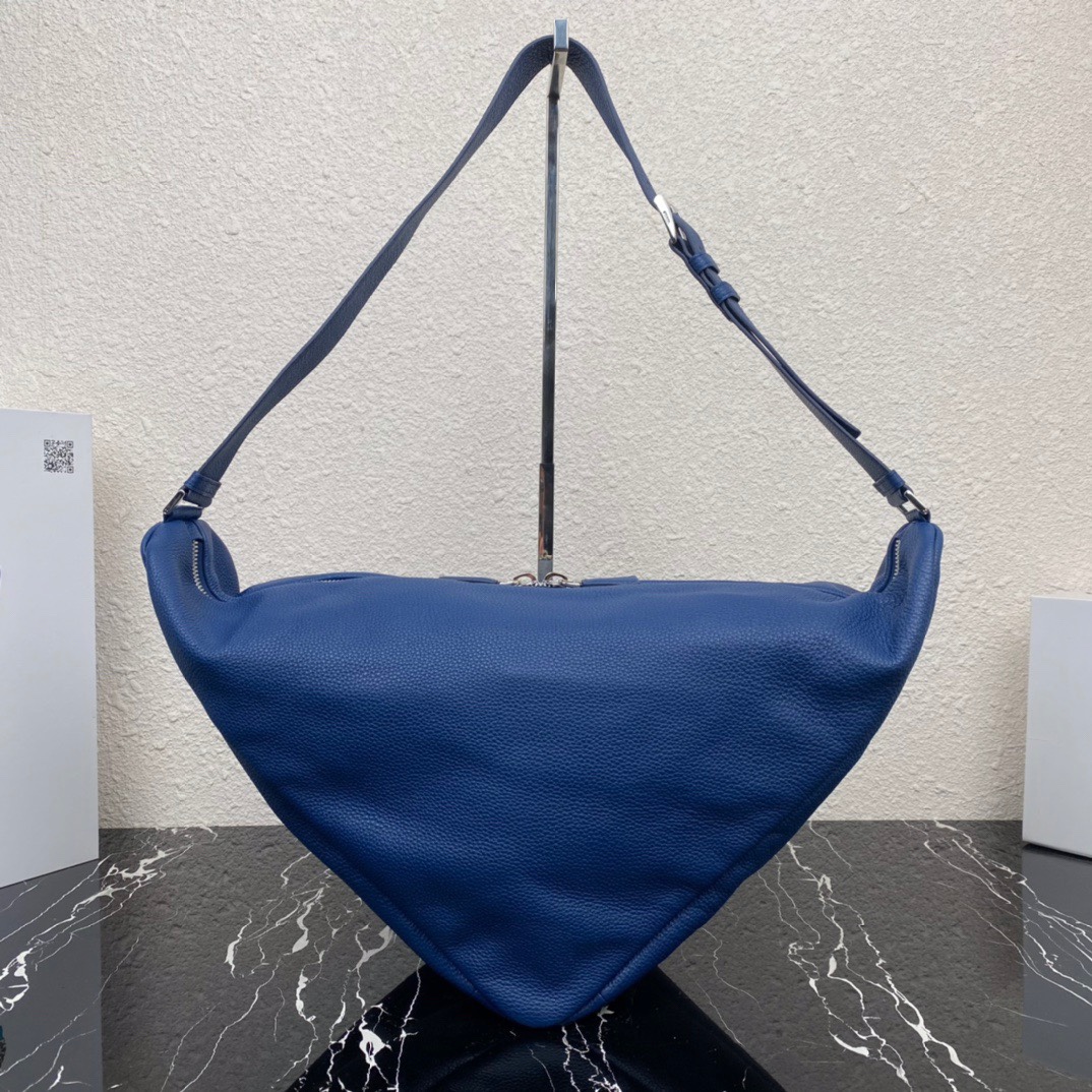 large leather Pra*a triangle bag