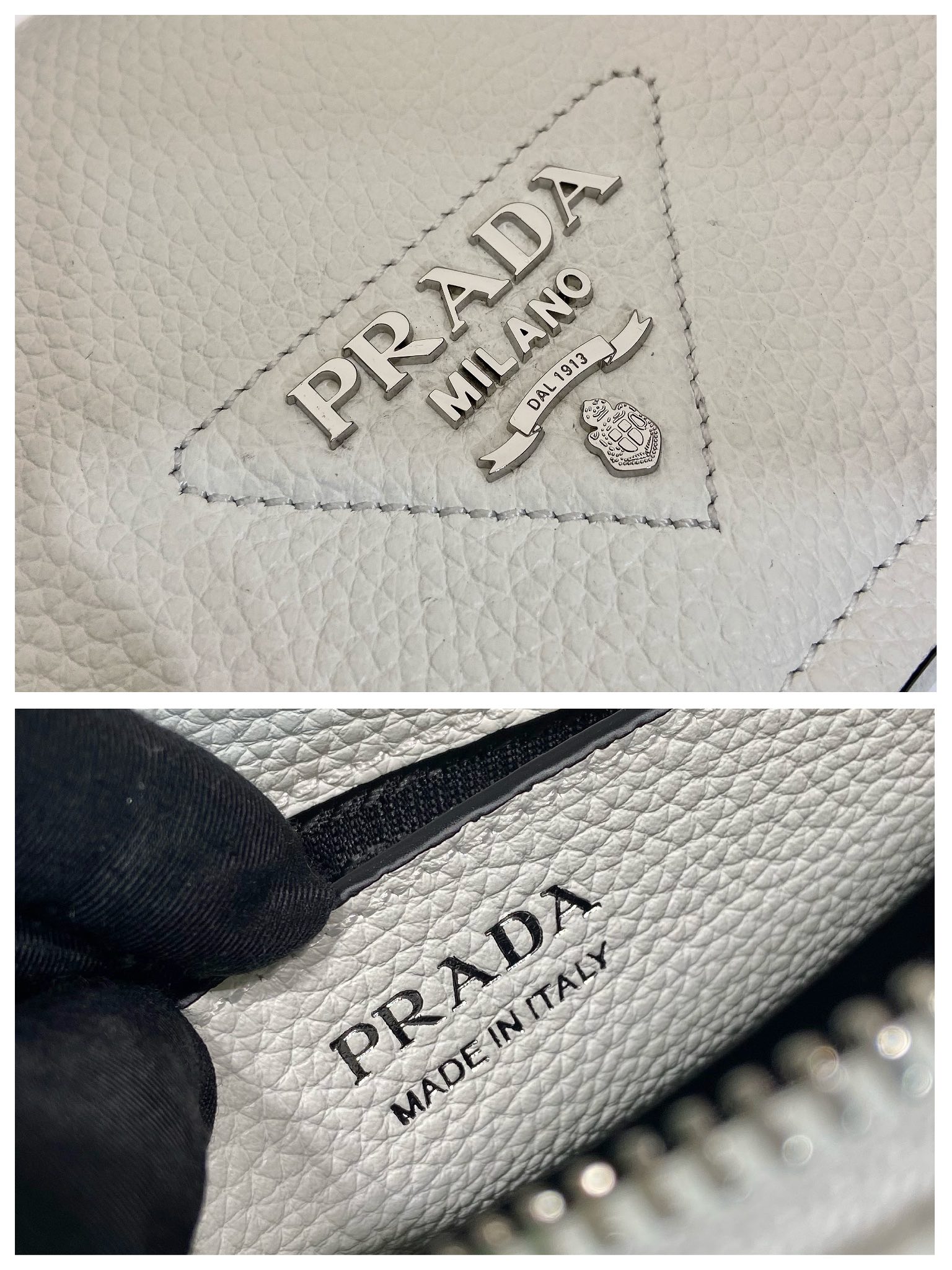 Pra*a leather shoulder bag